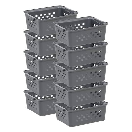 IRIS Gray Small Organizer Storage Basket, 10ct.